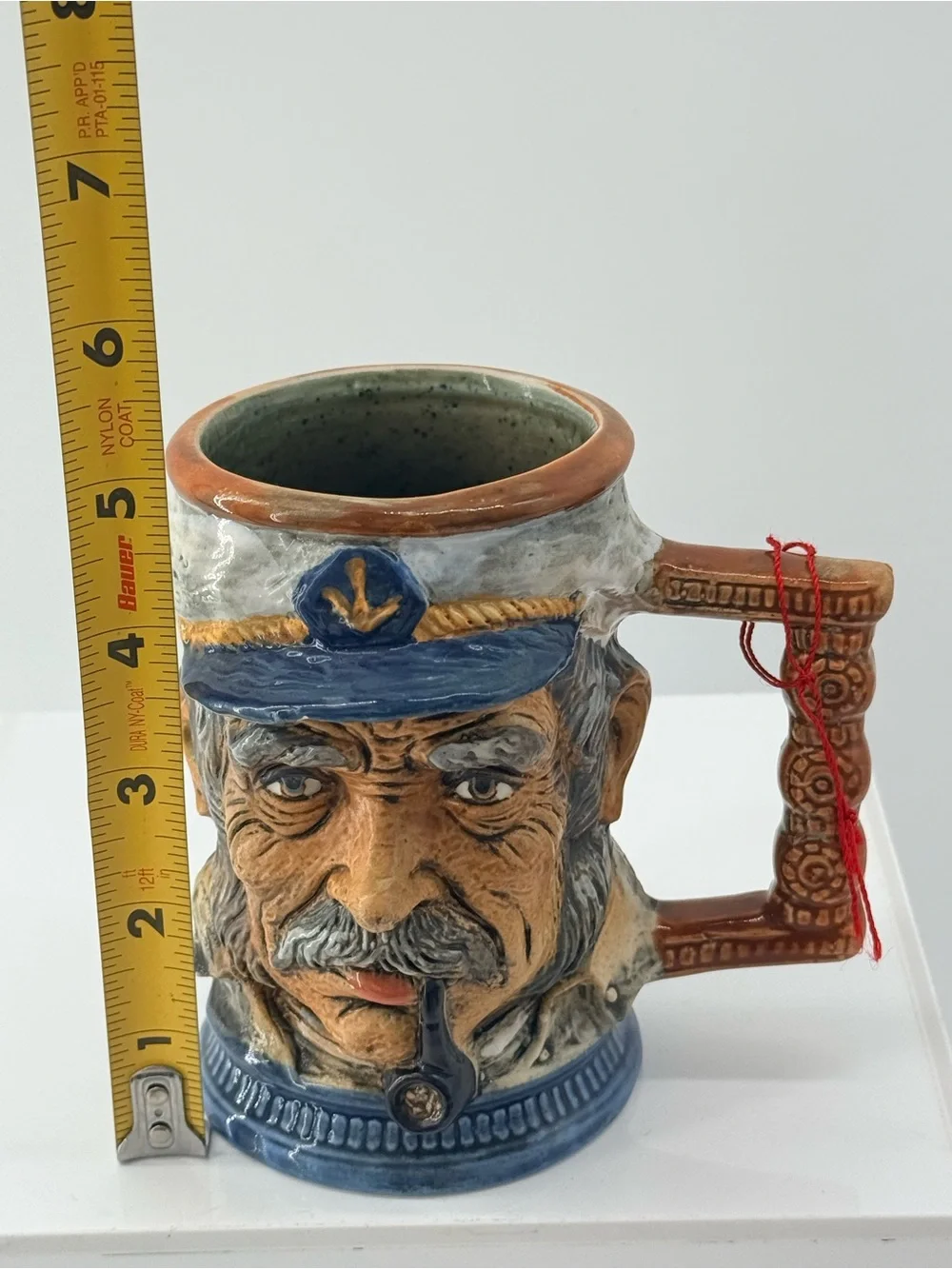 Ceramic Sailor Face Decorative Mug — Blue, Brown